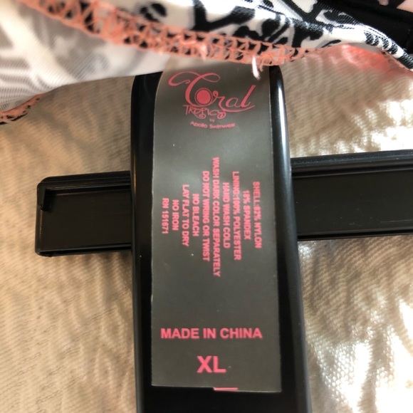 Coral Tropics Strapless Bikini Size XL - Picture 3 of 3